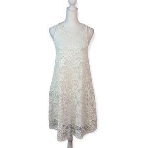 Ginger G White Lace Overlay Swing Dress